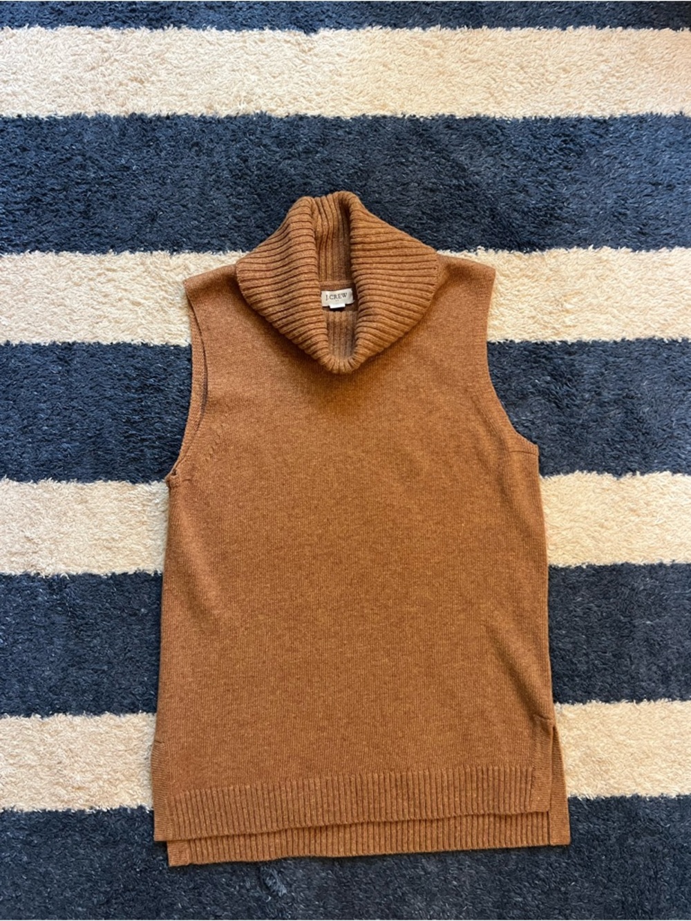 J. Crew Brown Sleeveless Turtleneck Sweater Vest